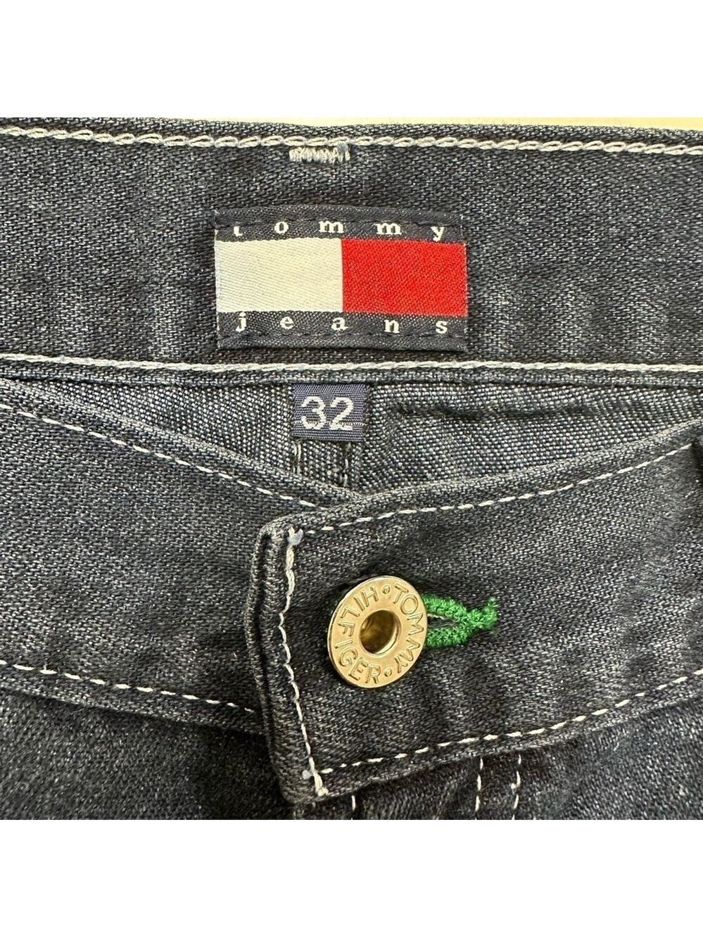 90s Vintage Hilfiger men denim carpenter jeans Size 32in Inseam 31.5in - Picture 4 of 16